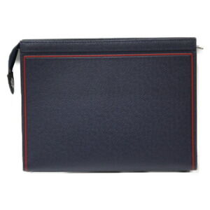 Louis Vuitton Pochette Lining Blue Red Taiga Navy Clutch Bag Voyage